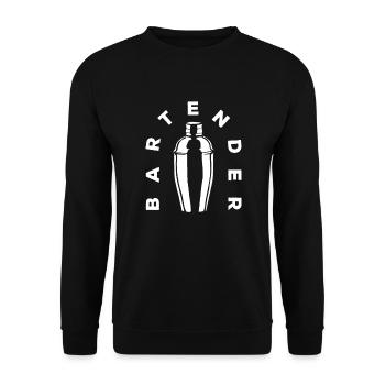 Lustiger Barkeeper Spruch Barkeeper Geschenk - Unisex Pullover - Schwarz - Vorne - Alina (178cm) & Michal (187cm)