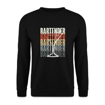 Lustiger Barkeeper Spruch Barkeeper Geschenk - Unisex Pullover - Schwarz - Vorne - Alina (178cm) & Michal (187cm)