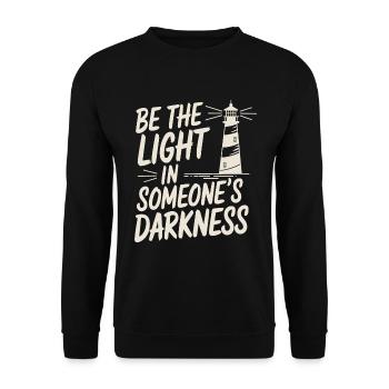 Dicton de motivation phare - Pensée positive - Sweat-shirt Unisexe - noir - Devant - Alina (178cm) & Michal (187cm)