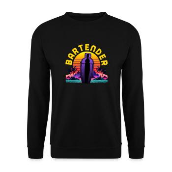 Lustiger Barkeeper Spruch Barkeeper Geschenk - Unisex Pullover - Schwarz - Vorne - Alina (178cm) & Michal (187cm)