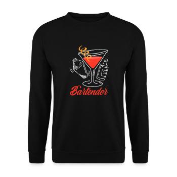 Funny Bartender Saying Bartender Gift - Unisex Sweatshirt - black - Front - Alina (178cm) & Michal (187cm)