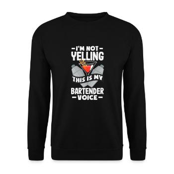 Lustiger Barkeeper Spruch Barkeeper Geschenk - Unisex Pullover - Schwarz - Vorne - Alina (178cm) & Michal (187cm)