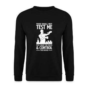 Lustiger Barkeeper Spruch Barkeeper Geschenk - Unisex Pullover - Schwarz - Vorne - Alina (178cm) & Michal (187cm)