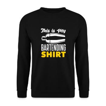 Lustiger Barkeeper Spruch Barkeeper Geschenk - Unisex Pullover - Schwarz - Vorne - Alina (178cm) & Michal (187cm)