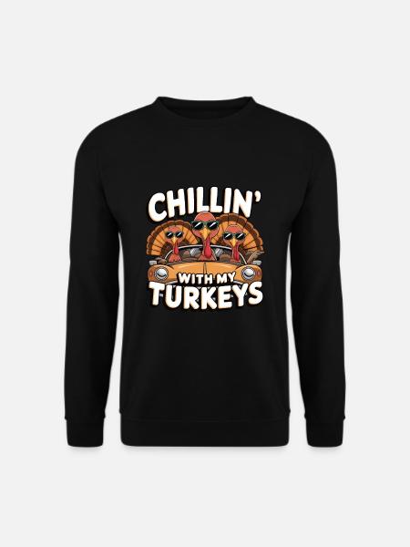 Funny Thanksgiving Turkey - Unisex Sweatshirt - black
