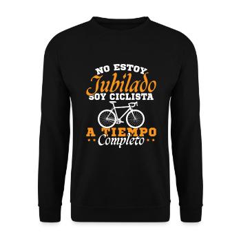 I'm a Full-Time Cyclist - Unisex Sweatshirt - black - Front - Alina (178cm) & Michal (187cm)