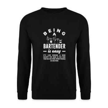 Barman drôle disant cadeau de barman - Sweat-shirt Unisexe - noir - Devant - Alina (178cm) & Michal (187cm)