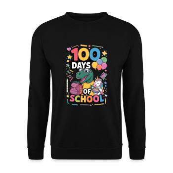 100th Day Of School 100 Day Of School Kids - Unisex Sweatshirt - black - Front - Alina (178cm) & Michal (187cm)