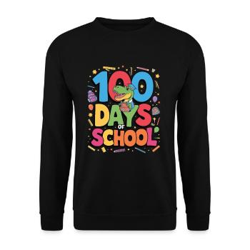 100e jour d’école 100 jour d’école des enfants - Sweat-shirt Unisexe - noir - Devant - Alina (178cm) & Michal (187cm)