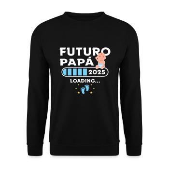 Future Pope 2025 First-time Father 2025 - Unisex Sweatshirt - black - Front - Alina (178cm) & Michal (187cm)