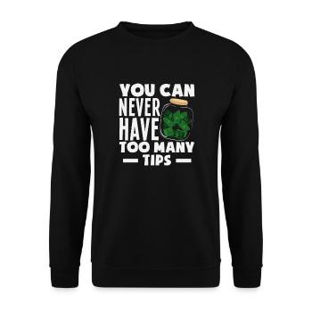 Lustiger Barkeeper Spruch Barkeeper Geschenk - Unisex Pullover - Schwarz - Vorne - Alina (178cm) & Michal (187cm)