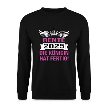 Pension 2025 Pensioner 2025 Pension 2025 - Unisex Sweatshirt - black - Front - Alina (178cm) & Michal (187cm)