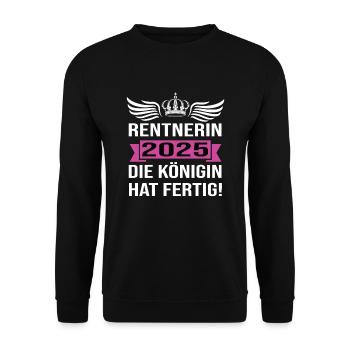 Pension 2025 Pensioner 2025 Pension 2025 - Unisex Sweatshirt - black - Front - Alina (178cm) & Michal (187cm)