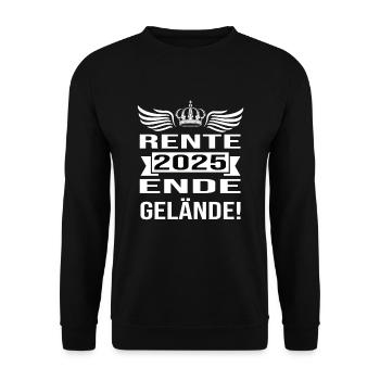 Pension 2025 Pensionärin 2025 Rente 2025 - Unisex Pullover - Schwarz - Vorne - Alina (178cm) & Michal (187cm)
