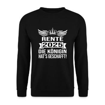 Pension 2025 Pensioner 2025 Pension 2025 - Unisex Sweatshirt - black - Front - Alina (178cm) & Michal (187cm)