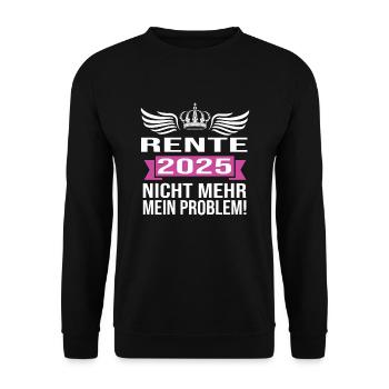 Pension 2025 Pensionärin 2025 Rente 2025 - Unisex Pullover - Schwarz - Vorne - Alina (178cm) & Michal (187cm)