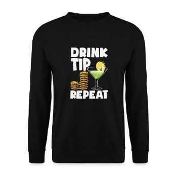 Lustiger Barkeeper Spruch Barkeeper Geschenk - Unisex Pullover - Schwarz - Vorne - Alina (178cm) & Michal (187cm)