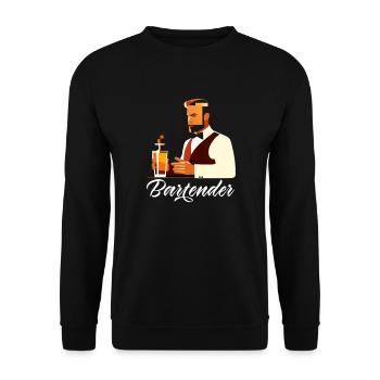 Lustiger Barkeeper Spruch Barkeeper Geschenk - Unisex Pullover - Schwarz - Vorne - Alina (178cm) & Michal (187cm)