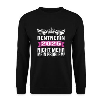 Pension 2025 Pensionärin 2025 Rente 2025 - Unisex Pullover - Schwarz - Vorne - Alina (178cm) & Michal (187cm)