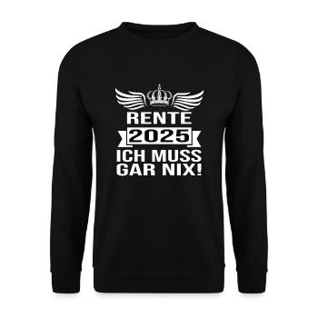 Pension 2025 Pensioner 2025 Pension 2025 - Unisex Sweatshirt - black - Front - Alina (178cm) & Michal (187cm)