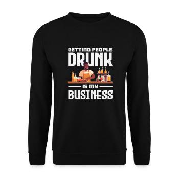 Lustiger Barkeeper Spruch Barkeeper Geschenk - Unisex Pullover - Schwarz - Vorne - Alina (178cm) & Michal (187cm)