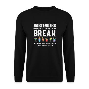 Lustiger Barkeeper Spruch Barkeeper Geschenk - Unisex Pullover - Schwarz - Vorne - Alina (178cm) & Michal (187cm)
