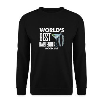 Lustiger Barkeeper Spruch Barkeeper Geschenk - Unisex Pullover - Schwarz - Vorne - Alina (178cm) & Michal (187cm)