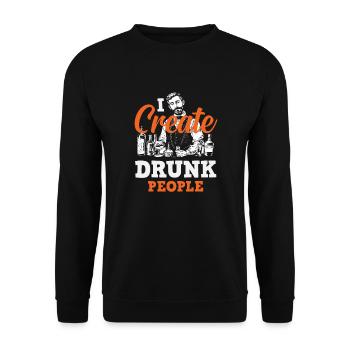 Funny Bartender Saying Bartender Gift - Unisex Sweatshirt - black - Front - Alina (178cm) & Michal (187cm)