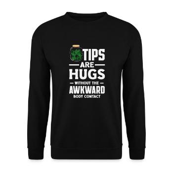 Lustiger Barkeeper Spruch Barkeeper Geschenk - Unisex Pullover - Schwarz - Vorne - Alina (178cm) & Michal (187cm)