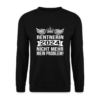 Pension 2025 Pensionärin 2025 Rente 2025 - Unisex Pullover - Schwarz - Vorne - Alina (178cm) & Michal (187cm)