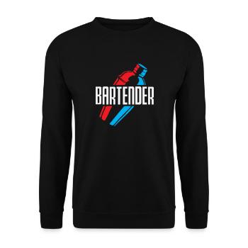 Funny Bartender Saying Bartender Gift - Unisex Sweatshirt - black - Front - Alina (178cm) & Michal (187cm)