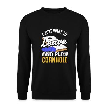 Funny Cornhole Player Gift - Unisex Sweatshirt - black - Front - Alina (178cm) & Michal (187cm)