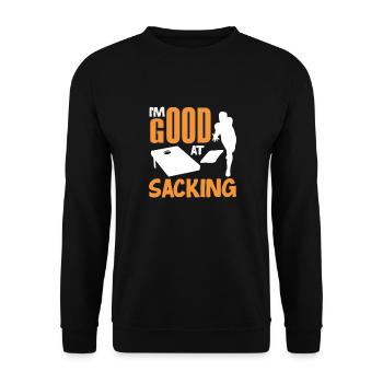 Funny Cornhole Player Gift - Unisex Sweatshirt - black - Front - Alina (178cm) & Michal (187cm)