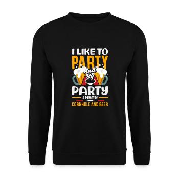 Funny Cornhole Player Gift - Unisex Sweatshirt - black - Front - Alina (178cm) & Michal (187cm)