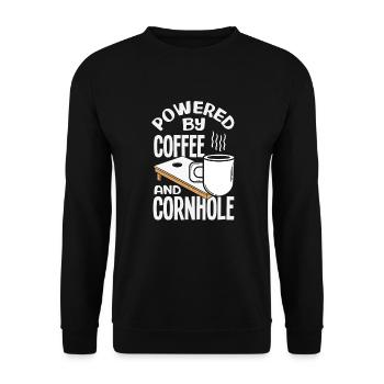 Funny Cornhole Player Gift - Unisex Sweatshirt - black - Front - Alina (178cm) & Michal (187cm)