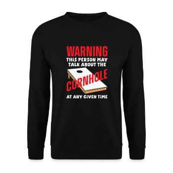 Funny Cornhole Player Gift - Unisex Sweatshirt - black - Front - Alina (178cm) & Michal (187cm)