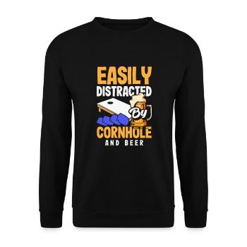 Funny Cornhole Player Gift - Unisex Sweatshirt - black - Front - Alina (178cm) & Michal (187cm)