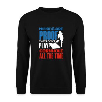 Funny Cornhole Player Gift - Unisex Sweatshirt - black - Front - Alina (178cm) & Michal (187cm)