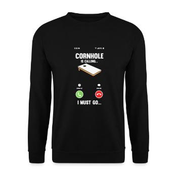 Funny Cornhole Player Gift - Unisex Sweatshirt - black - Front - Alina (178cm) & Michal (187cm)
