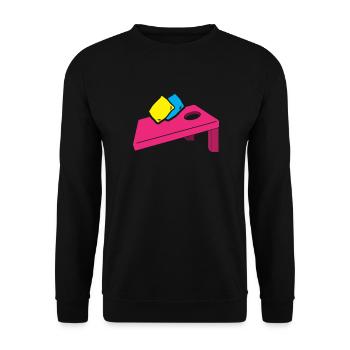 Funny Cornhole Player Gift - Unisex Sweatshirt - black - Front - Alina (178cm) & Michal (187cm)