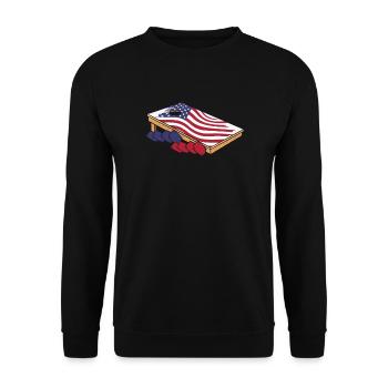 Funny Cornhole Player Gift - Unisex Sweatshirt - black - Front - Alina (178cm) & Michal (187cm)