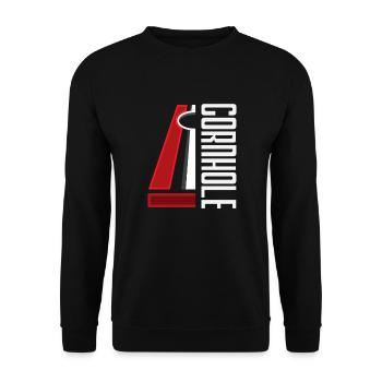 Funny Cornhole Player Gift - Unisex Sweatshirt - black - Front - Alina (178cm) & Michal (187cm)