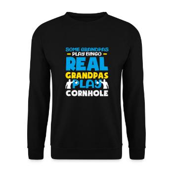 Funny Cornhole Player Gift - Unisex Sweatshirt - black - Front - Alina (178cm) & Michal (187cm)