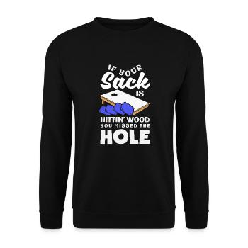 Funny Cornhole Player Gift - Unisex Sweatshirt - black - Front - Alina (178cm) & Michal (187cm)