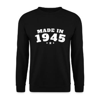 Made in 1945 Birthday Gift Men Women - Unisex Sweatshirt - black - Front - Alina (178cm) & Michal (187cm)