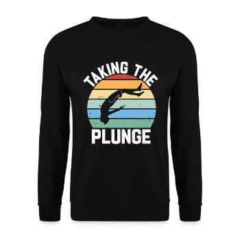 Diver Diving Cliff Diver - Unisex Sweatshirt - black - Front - Alina (178cm) & Michal (187cm)