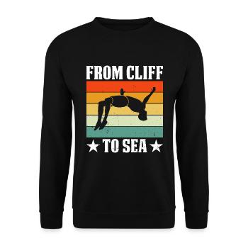 Diver Diving Cliff Diver - Unisex Sweatshirt - black - Front - Alina (178cm) & Michal (187cm)