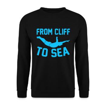 Diver Diving Cliff Diver - Unisex Sweatshirt - black - Front - Alina (178cm) & Michal (187cm)