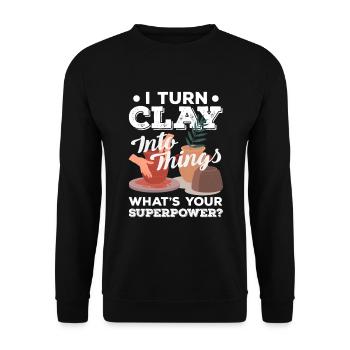 Lustiges Töpfer Töpfern Geschenk Geschenkidee - Unisex Pullover - Schwarz - Vorne - Alina (178cm) & Michal (187cm)