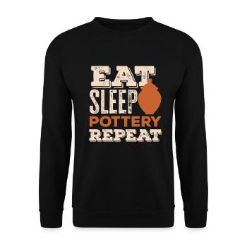 Lustiges Töpfer Töpfern Geschenk Geschenkidee - Unisex Pullover - Schwarz - Vorne - Alina (178cm) & Michal (187cm)